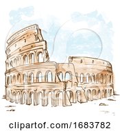 Poster, Art Print Of Watercolor Roman Colosseum