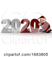 Poster, Art Print Of Santa Bringing In The New Year