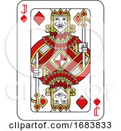 Playing Card Jack Of Diamonds Red Yellow And Black