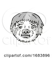 Sloth Endangered Wildlife Cartoon Mono Line Drawing