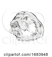 Poster, Art Print Of Colonial Tuco Tuco Endangered Wildlife Cartoon Retro Drawing