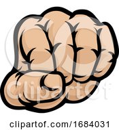 Poster, Art Print Of Fist Punch Hand Cartoon