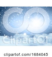 Poster, Art Print Of 3d Christmas Background With Falling Snow