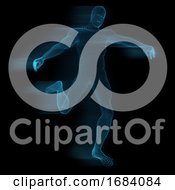 Poster, Art Print Of 3d Male Figure Of Glowing Dots With Motion Effect
