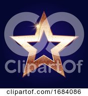 Poster, Art Print Of Golden Star Background