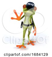 3d Green Springer Police Frog by Julos