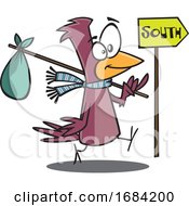 Poster, Art Print Of Cartoon Migrating Bird