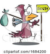 Cartoon Migrating Bird by toonaday