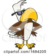 Poster, Art Print Of Cartoon Buff Cool Bald Eagle Wearing Sunglasses