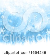 Poster, Art Print Of Christmas Snowflakes On Watercolour Texture