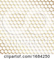 Poster, Art Print Of Decorative Gold And White Hexagonal Pattern Background