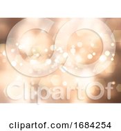 Poster, Art Print Of Gold Christmas Background With Bokeh Lights And Stars