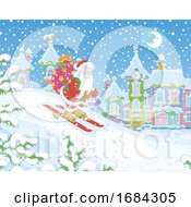 Poster, Art Print Of Santa Skiing