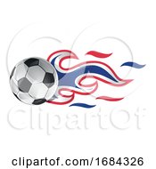 Poster, Art Print Of Soccer Ball With Netherlands Flag Flames