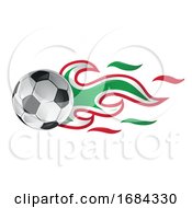 Poster, Art Print Of Soccer Ball With Mexican Flag Flames