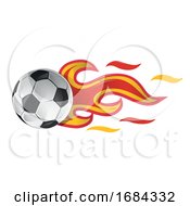 Poster, Art Print Of Soccer Ball With Spain Flag Flames