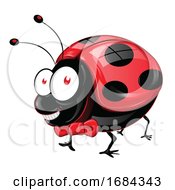 Happy Ladybug Wearing A Bow Tie