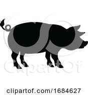 Poster, Art Print Of Pig Farm Animal Silhouette