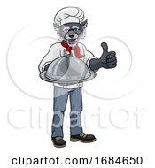 Poster, Art Print Of Wolf Chef Mascot Cartoon Character