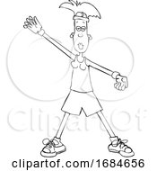Cartoon Female Aerobics Instructor
