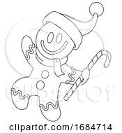 Poster, Art Print Of Black And White Gingerbread Cookie