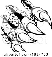 Poster, Art Print Of Monster Claw Hand Ripping Tearing Background