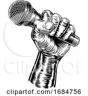 Poster, Art Print Of Hand Holding Microphone