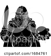 Viking Trojan Celtic Knight Bowling Warrior Woman