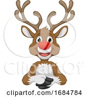 Poster, Art Print Of Santas Christmas Reindeer Cartoon Character
