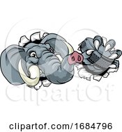 Elephant Ice Hockey Player Animal Sports Mascot