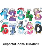 Winter Themed Number Characters by visekart