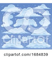 Poster, Art Print Of Clouds And Snowflakes