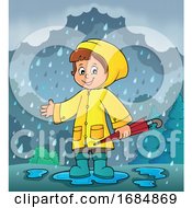 Poster, Art Print Of Girl In A Rain Coat