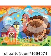 Happy Turkey Bird On A Farm