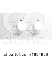 Poster, Art Print Of Happy New Year Bauble Banner