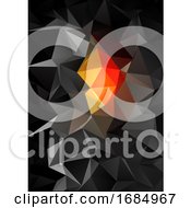 Poster, Art Print Of Black And Orange Low Poly Abstract Design