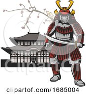 Poster, Art Print Of Japanese Samurai Design