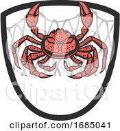 Poster, Art Print Of Crab And Net Shield