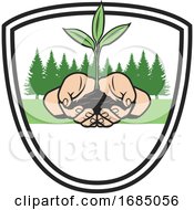 Poster, Art Print Of Hand Holding A Seedling Plant