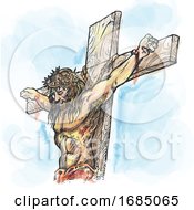 Poster, Art Print Of Jesus Watercolor Hand Draw