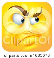 Poster, Art Print Of Annoyed Square Emoticon