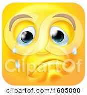 Poster, Art Print Of Crying Square Emoticon