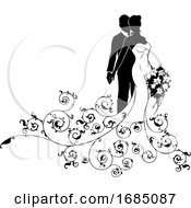 Bride And Groom Wedding Silhouette Concept