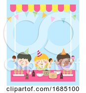 Poster, Art Print Of Kids Ice Cream Party Background Illustration