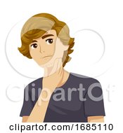 Poster, Art Print Of Teen Boy Facial Hair Growth Illustration