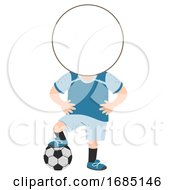 Poster, Art Print Of Kids Football Sport Head Illustration