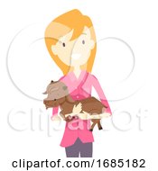 Girl Save Baby Goat Illustration