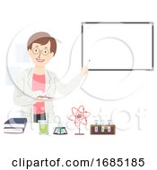 Girl Science Teacher Illustration