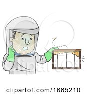 Poster, Art Print Of Man Honey Collector No Honey Illustration