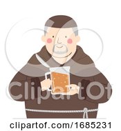 Man Monk Beer Illustration